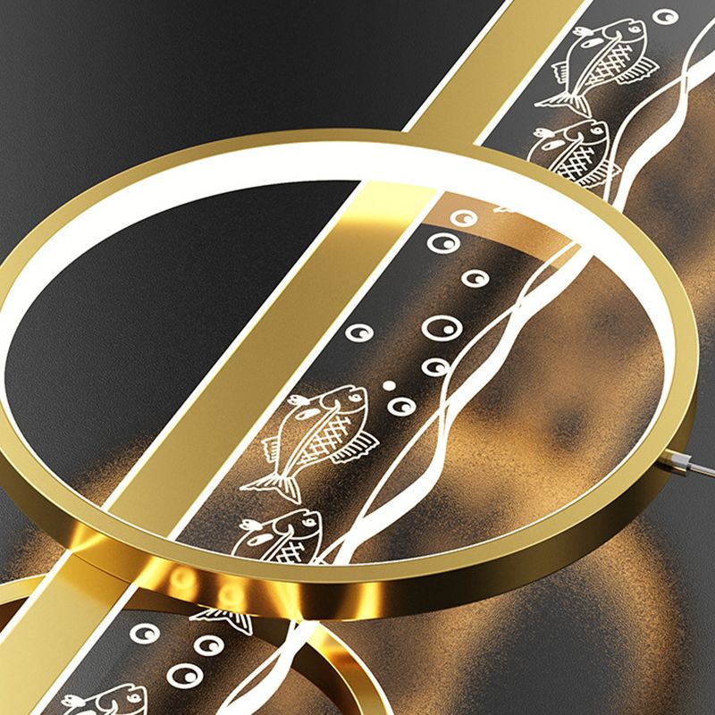 Moderno lampadario geometrico isola lampada in metallo 2 luci dell'isola luminosa in oro