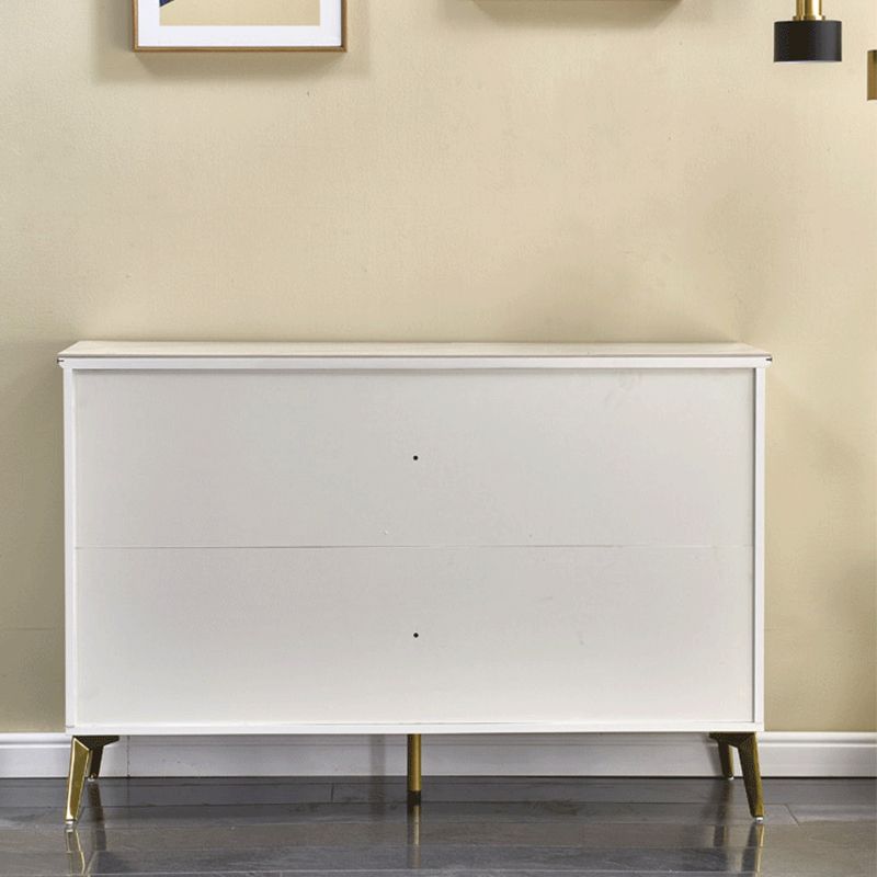 Glam Stone Chest 17.7" Wide Bedroom Chest in White with Drawers