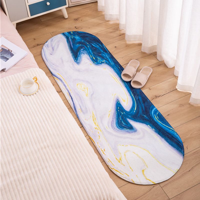 Contemporary Indoor Rug Abstract Print Carpet Polyester Stain Resistant Area Rug for Bedside
