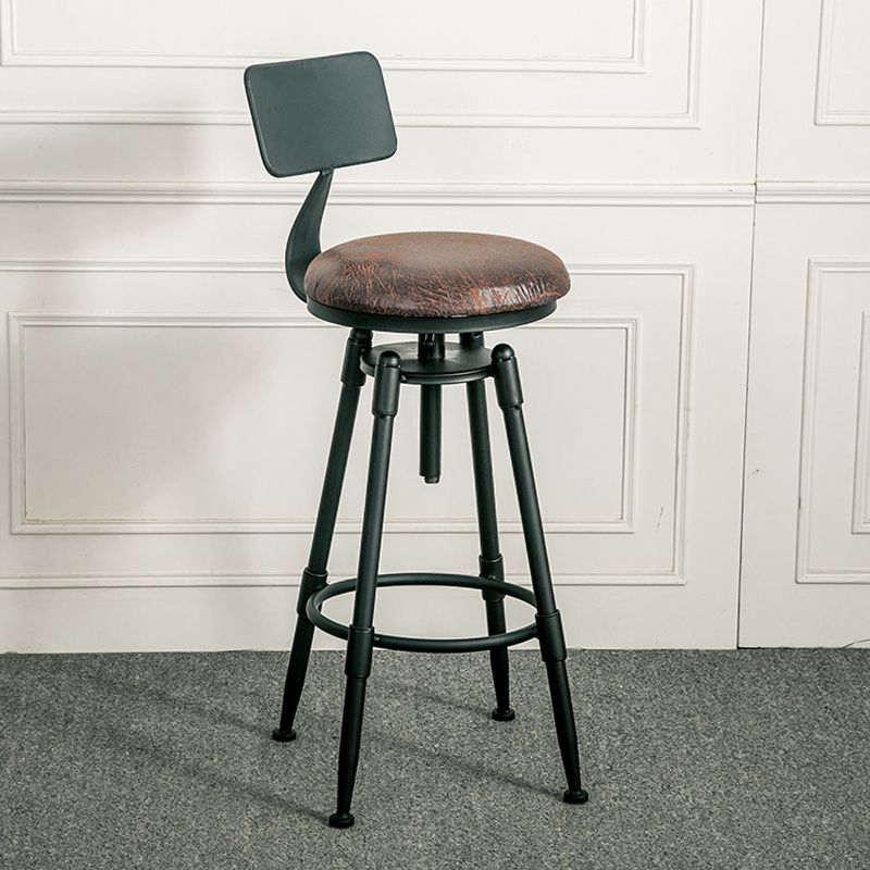 Adjustable Height Bar Stools Industrial Barstool with Metal Legs