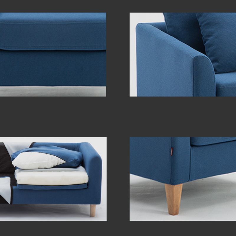 Modern Style Rectangular Sofa with Wooden Base and Namib Cushion