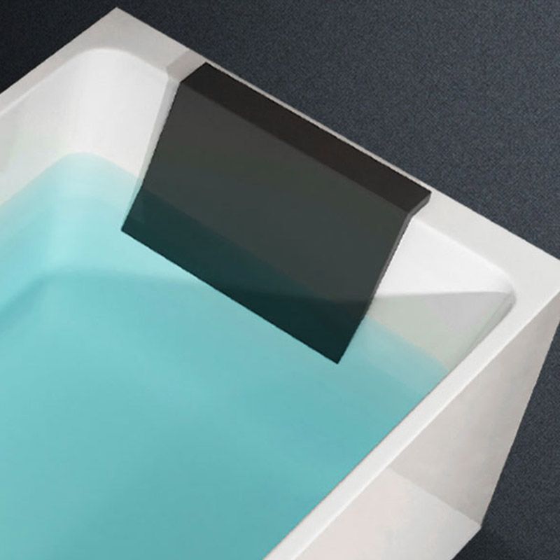 Modern White Rectangle Acrylic Bathtub Back to Wall with Drain Bath Tub