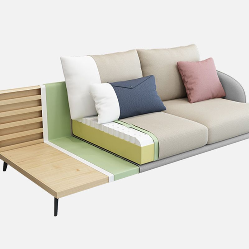 126"L √ó 67"W Faux Leather Sofa and Chaise Cushion Back Sectional with Sloped Arms