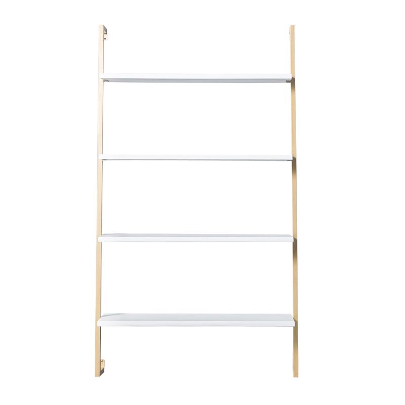 Contemporary Wall Unit Bookshelf with Iron Frame Manufactured Wood Shelf