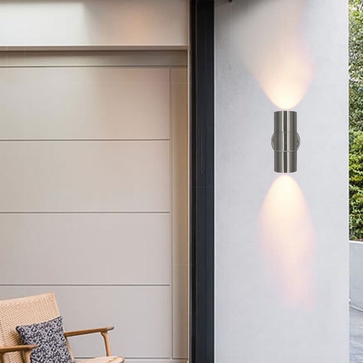 Splicet Moder Cylinder Shade Splique Spliques Apliques de acero inoxidable para el patio para el patio