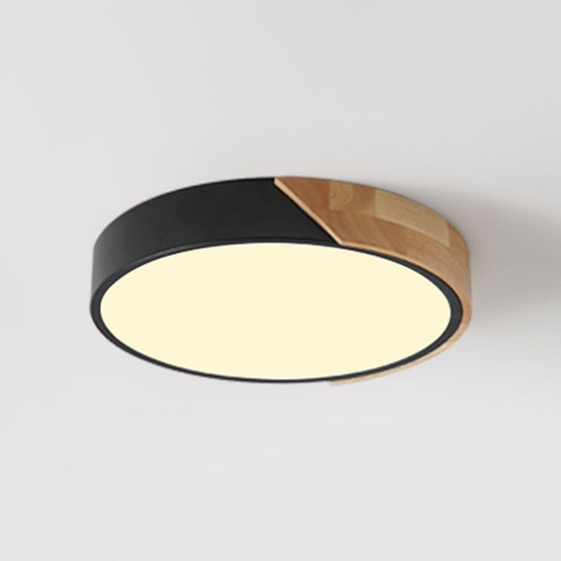 Abat-jour rond simple lumière encastré nordique macaron encastré plafonnier luminaire