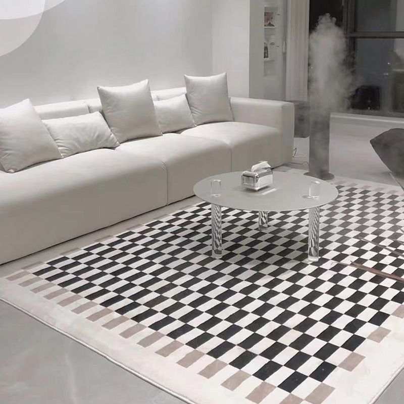 Simplicity Area Rug Lattice Pattern Simple Rug Polyester Non-Slip Area Rug
