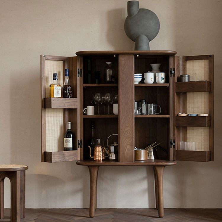 Contemporary Rectangle Storage Cabinet Natural Finish Accent Cabinet