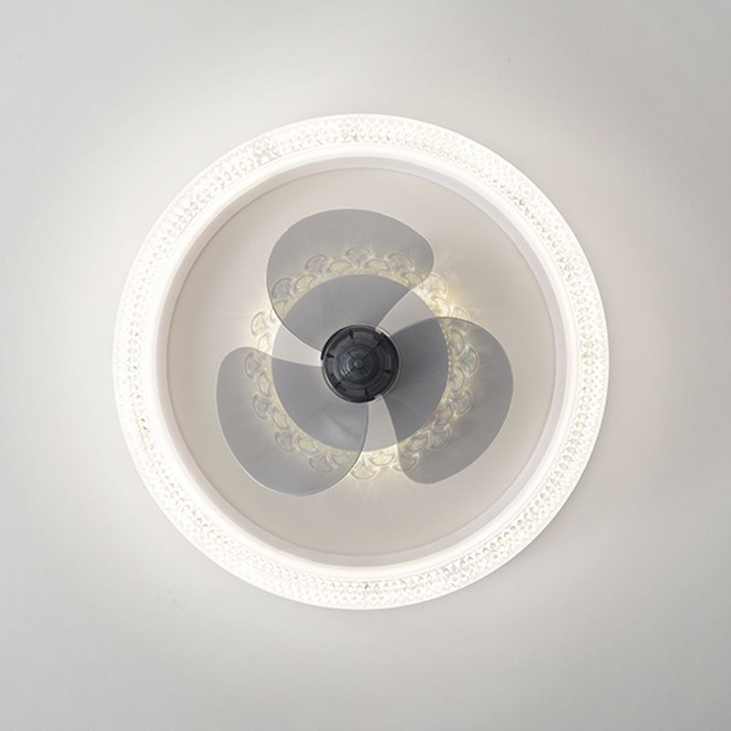 Modern Style Round Shape Ceiling Fan Lamps Metal 2 Light Ceiling Fan Lighting for Bedroom