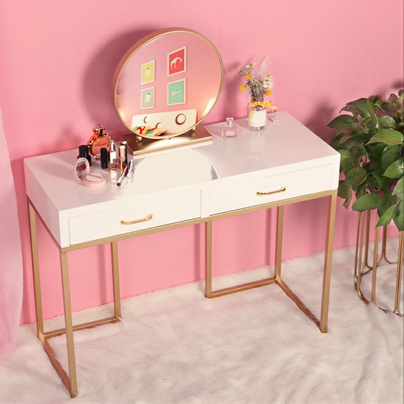 Bright White Makeup Counter 15.74" Wide Vanity Tables with Storage Drawers