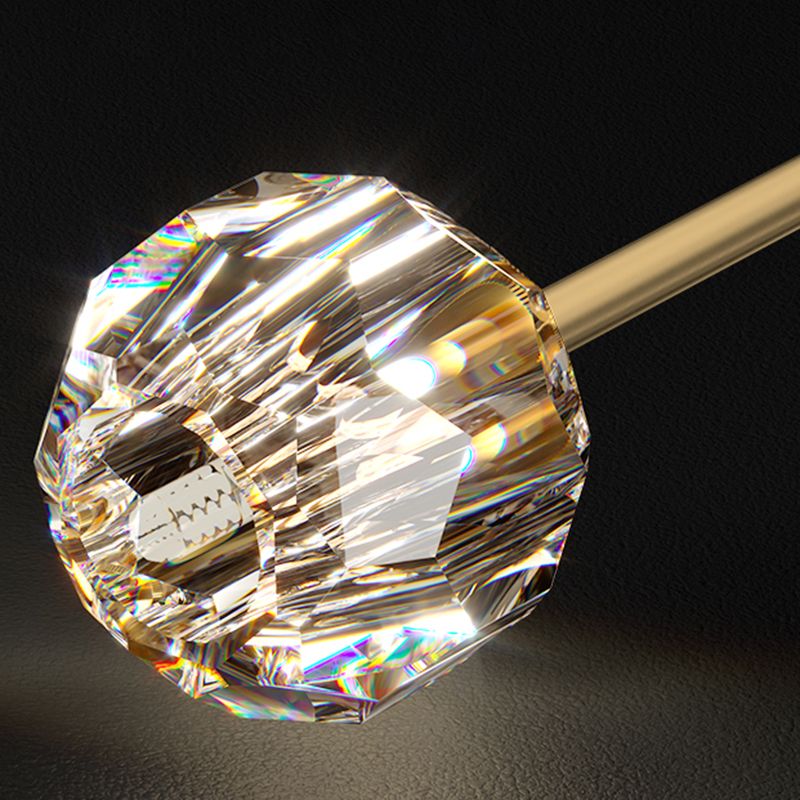 Geometric Shade Multi-Lights Wall Sconce Modern Style Crystal Wall Mount Light Fixture in Gold