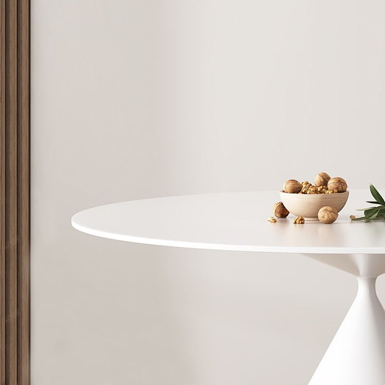 Round Dining Table Stone Dining Table in Black and White with Pedestal