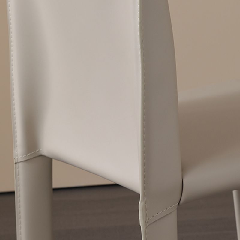 Matte Finish Side Chair for Dining Room Modern Solid Back Dining Chair
