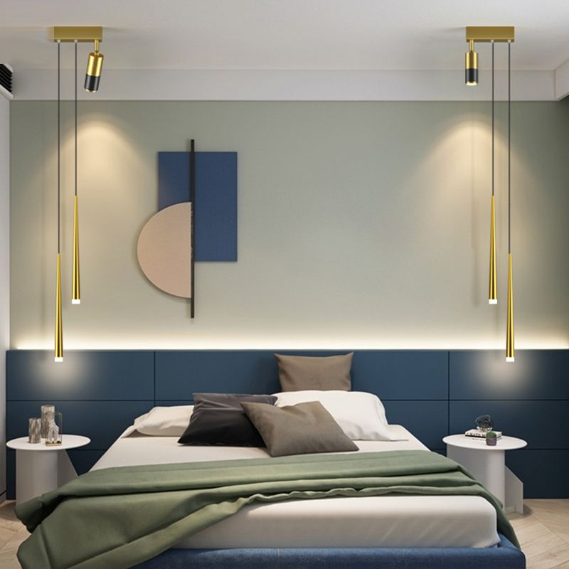 Modern Pendant Light Minimalist Metal Bedroom LED Hanging Light Fixture