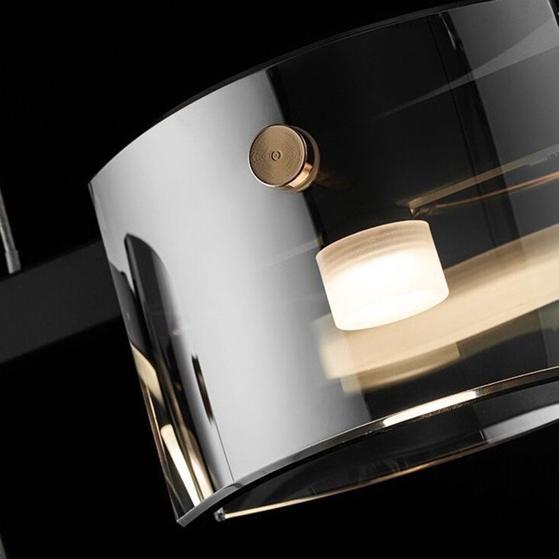 1 Light Chandelier Lighting Fixtures Modern Glass Hanging Lamp Kit in Black