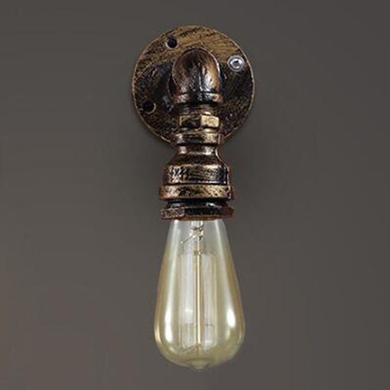 Pipa dell'acqua ombra illuminazione a parete metallica in stile industriale 1 lampada montata a parete