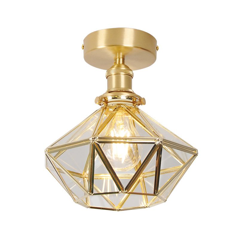 Modern Glass Ceiling Lamp Household Flush Mount Light Fixture for Bedroom