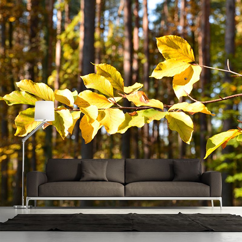 Modern Style Water Resistant Sitting Room Forest Wall Covering, Personalized Size