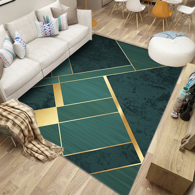 Black Modern Rug Polyester Abstract Stripe Rug Washable Rug for Home Decor