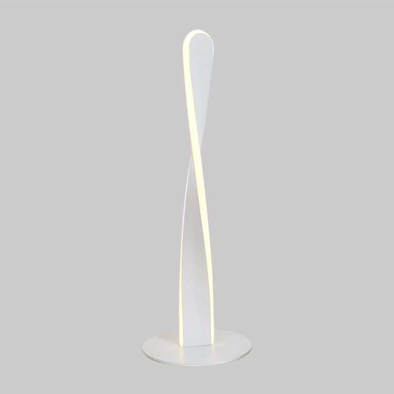 White Spiral Reading Book Light Modernist LED Acrylic Small Desk Lamp for Bedroom