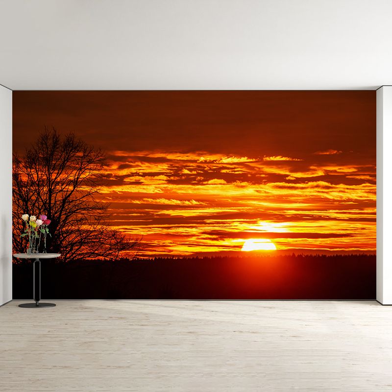 Sunset Clouds Mural Modern Moisture Resistant Bedroom Wall Art, Custom Print