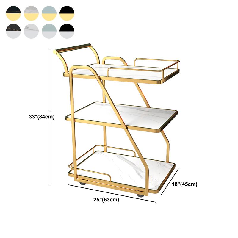 33.07" High Rolling Contemporary Prep Table Stone Prep Table