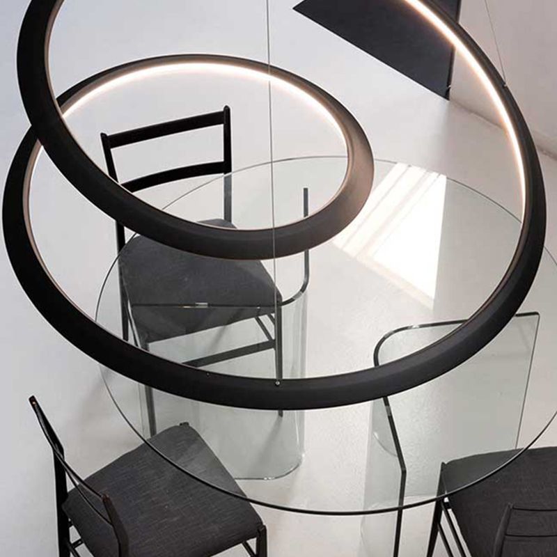 Lámpara de sombra retorcida lámpara de metal moderno 1 colgante de 1 luces