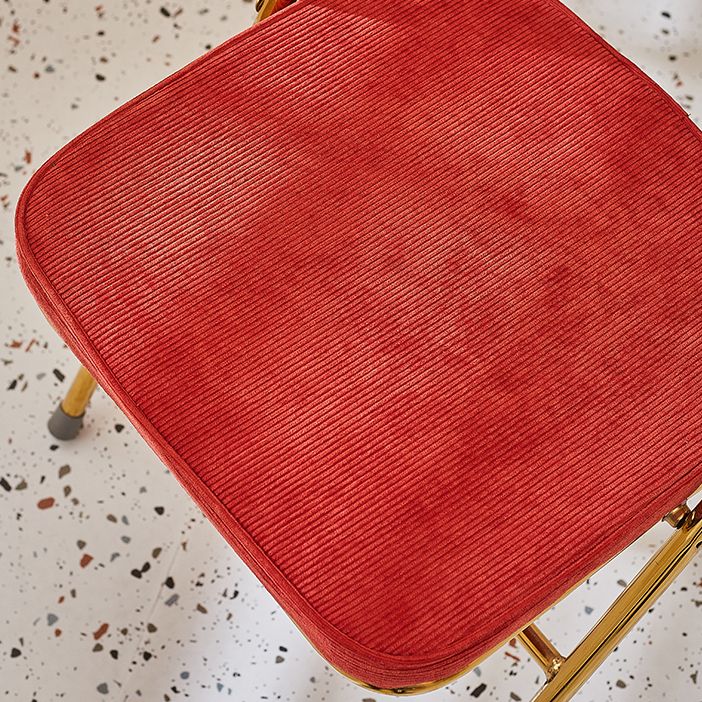 Silla lateral escandinava de terciopelo con respaldo abierto, sillas de comedor plegables con acabado mate