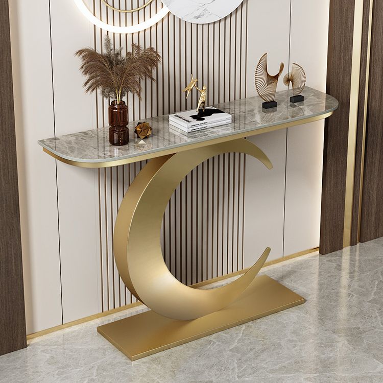 Half Moon Glam Console Accent Table Antique Finish Console Sofa Table