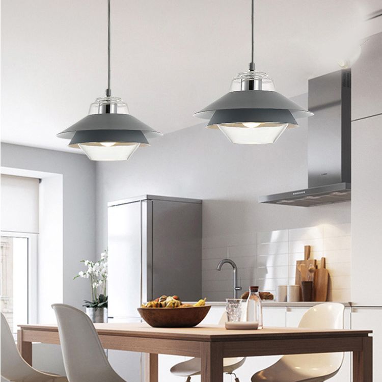 Luz de colgante de 3 tono Macaron vidrio transparente 1 comedor de bombilla accesorio de lámpara colgante