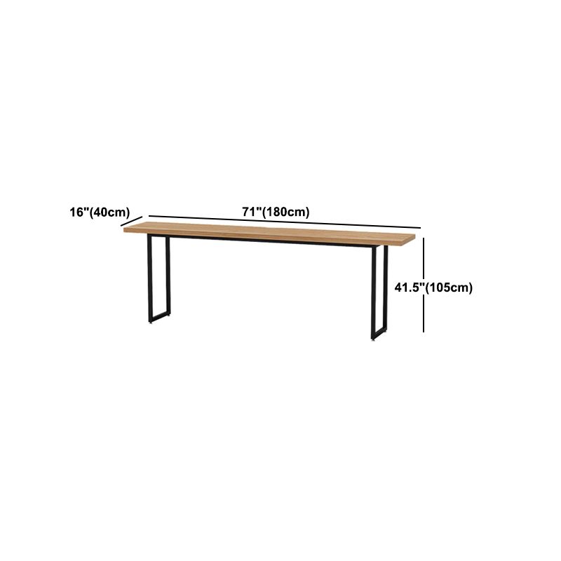 Industrial Rectangle Bar Table Solid Wood Bar Table with Metal Base