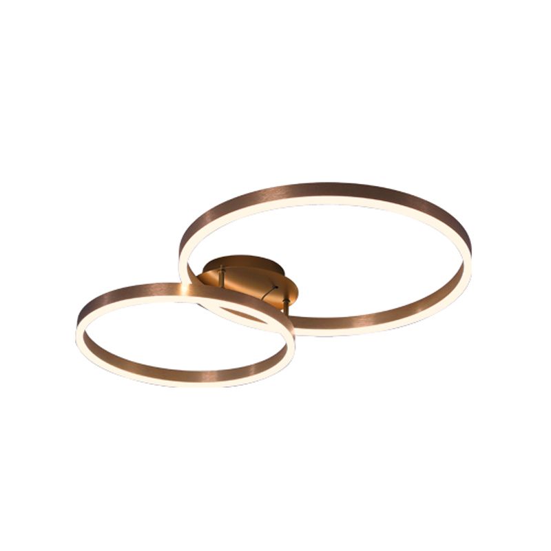 Zeitgenössische runde Einbauleuchte aus Metall in Braun