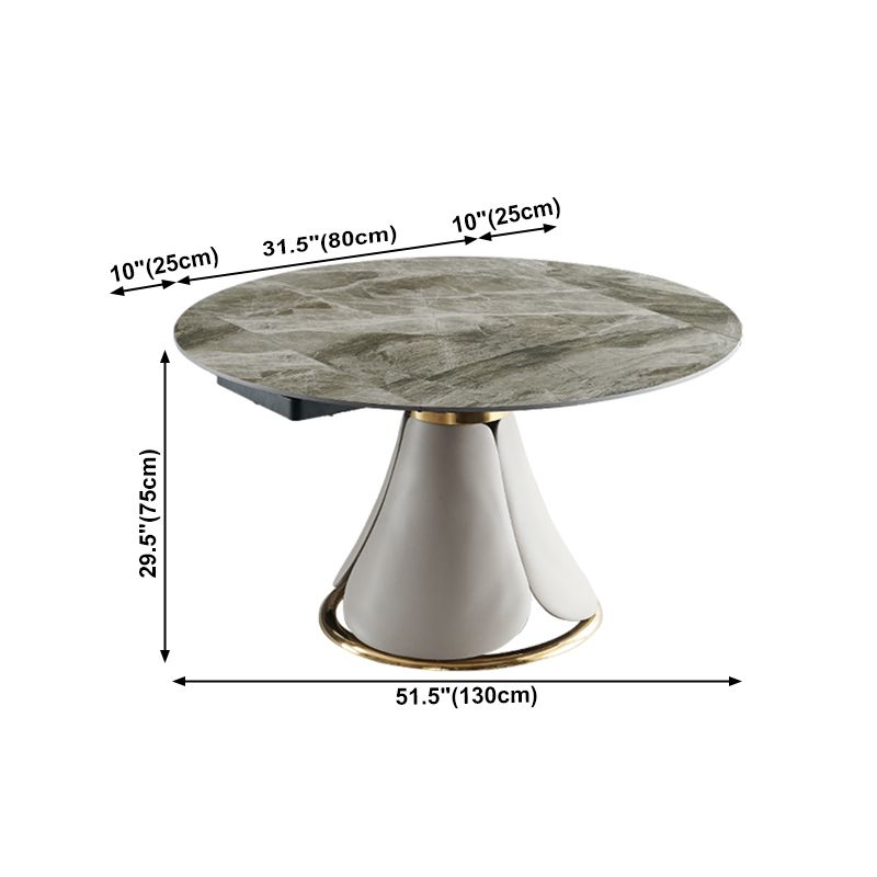 Casual Extendable Round Shape Table Sintered Stone Standard Dining Table for Kitchen