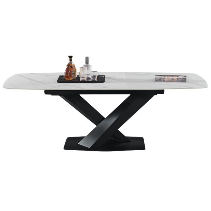 Mesa de comedor rectangular colección de comedor de piedra contemporánea con pedestal
