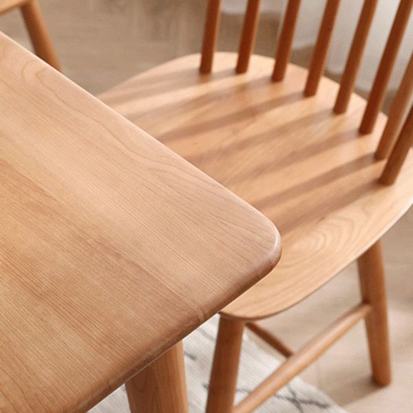 Mesa de comedor rectangular de madera de cerezo Mesa de madera moderna en la naturaleza con 4 patas