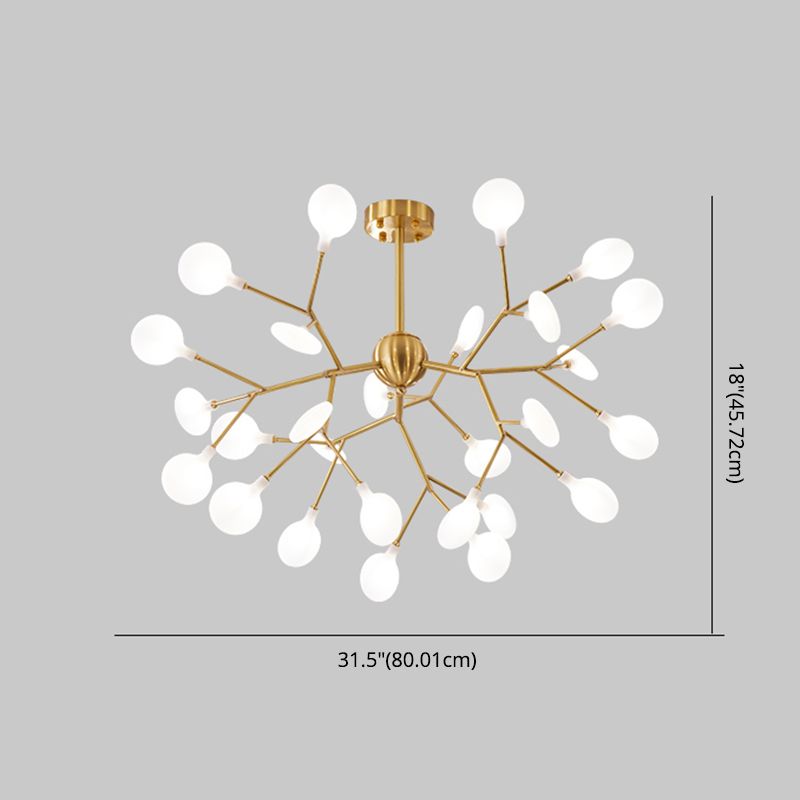 Koper sputnik hanglamp in moderne luxe stijl vuurvliegplafondlicht met acryl schaduw