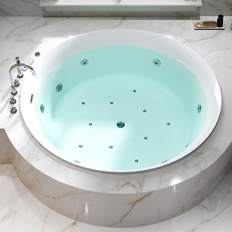 Drop-in Acrylic Round Bathtub Modern Air/ Whirlpool Bathtub in White
