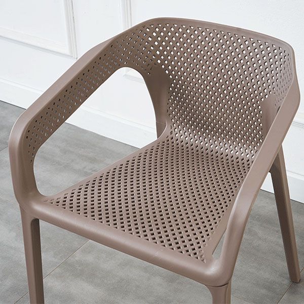Silla de comedor de cocina escandinava de plástico, sillón con respaldo sólido