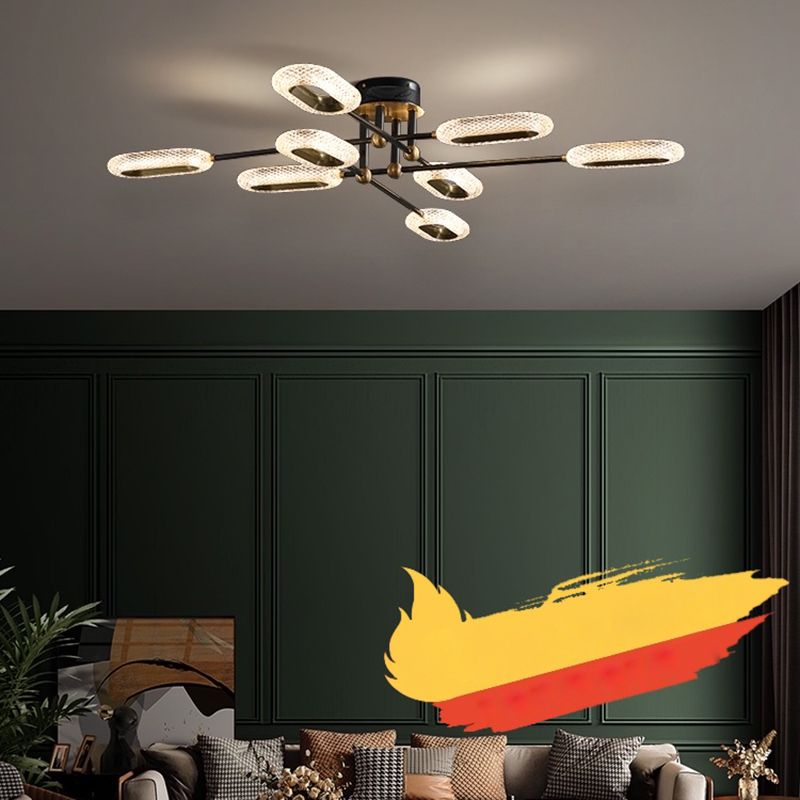 New Modern Bronze Flush Mount Light Brass Sputnik Semi Flush Ceiling Lights