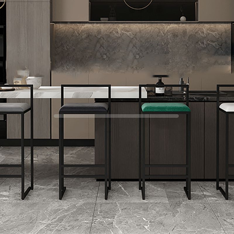 Contemporary Bar and Counter Stool Low Back Stool with Sled Base