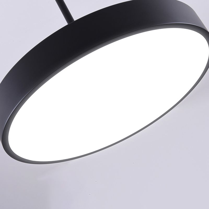 Modern Minimalist Office LED Hanging Lamp Wrought Iron Circular Pendant Light with Acrylic Shade