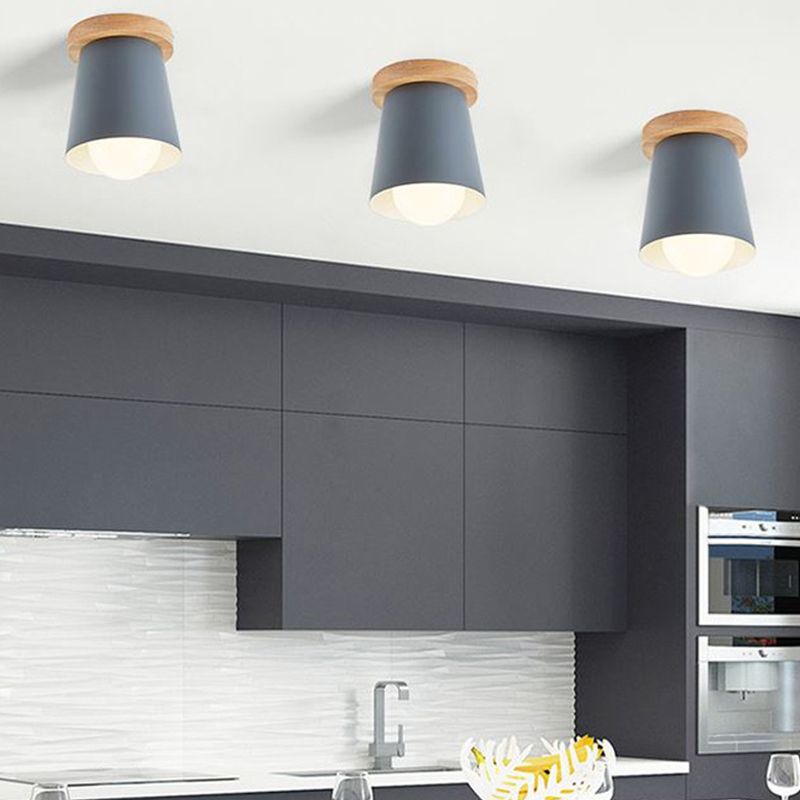 1 lampe éclairage de plafond style nordique métal conique encastré éclairage de salon