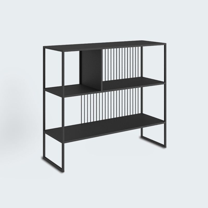 Contemporary Style Metal Bookshelf Open Back Bookcase for Home Office Use