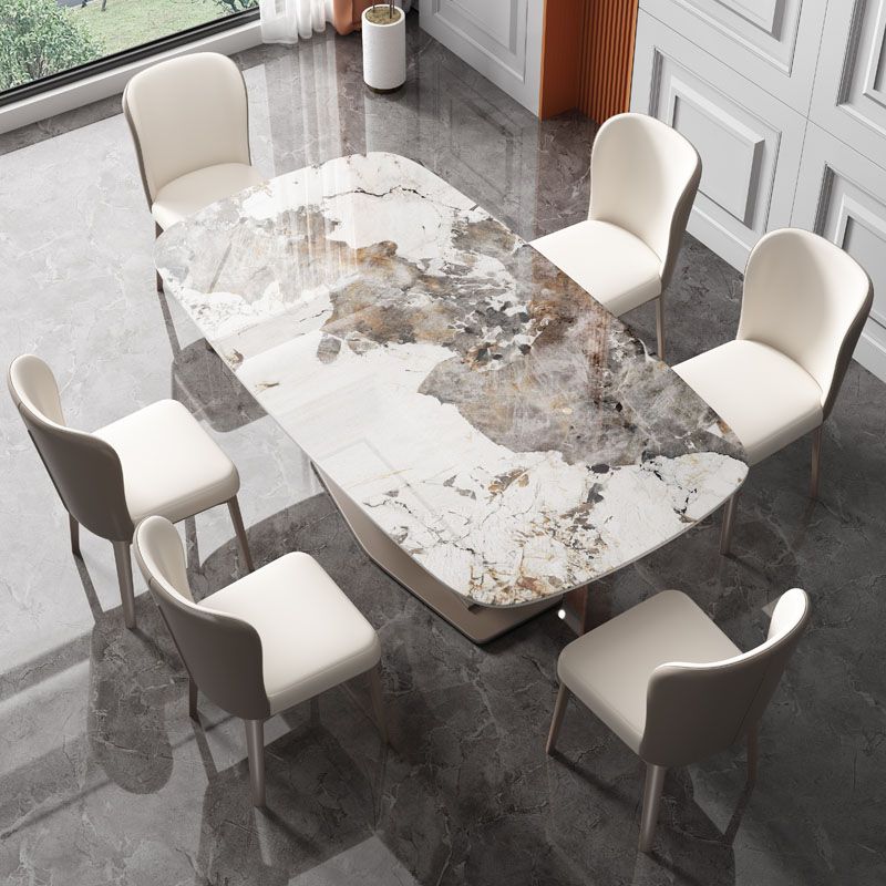 Modern Sintered Stone Dining Table Rectangle Dinner Room Kitchen Table