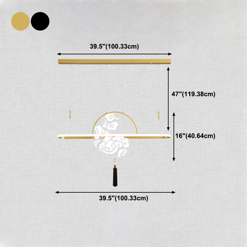 Linear Shape Island Lights Modern Style Metal Two Light Pending Lighting Fixtures