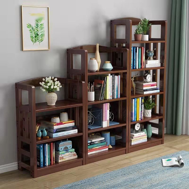 Modern Open Back Standard Bookshelf Wooden Bookcase with Shelves for Study Room