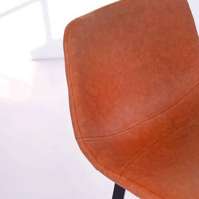 Modern Style Low Back Barstool Pu Leather Counter Bar Stool with Metal Legs for Home
