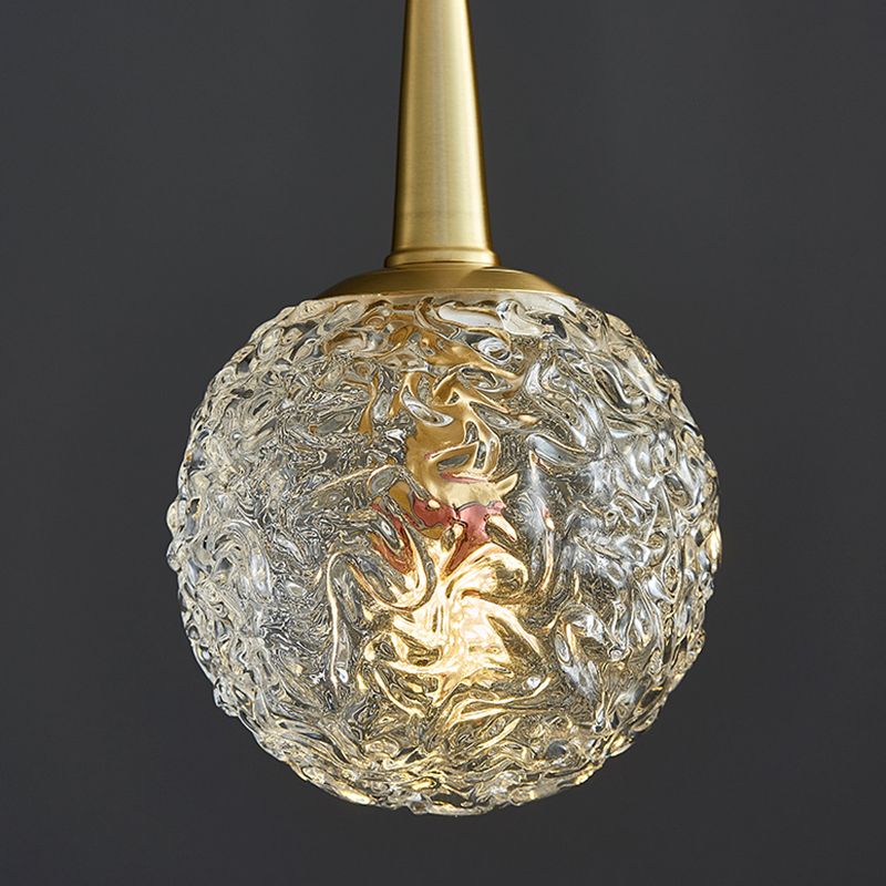 Crystal Spherical Pendant Ceiling Light Modern Style Gold Ceiling Suspension Lamp