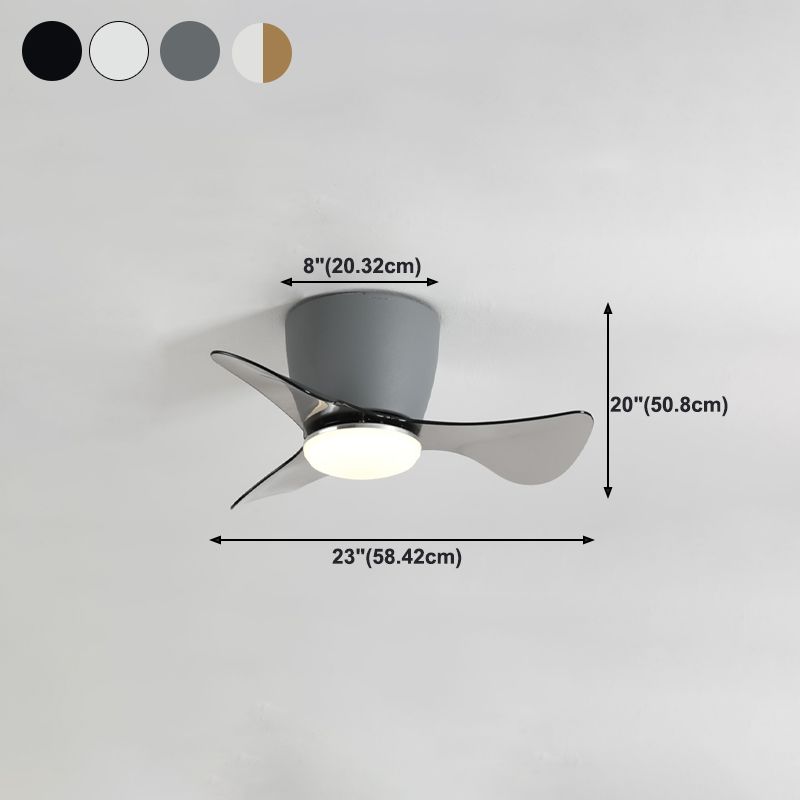 Geometry Ceiling Fan Light Kids Style Metal 1 Light LED Flush Light for Bedroom