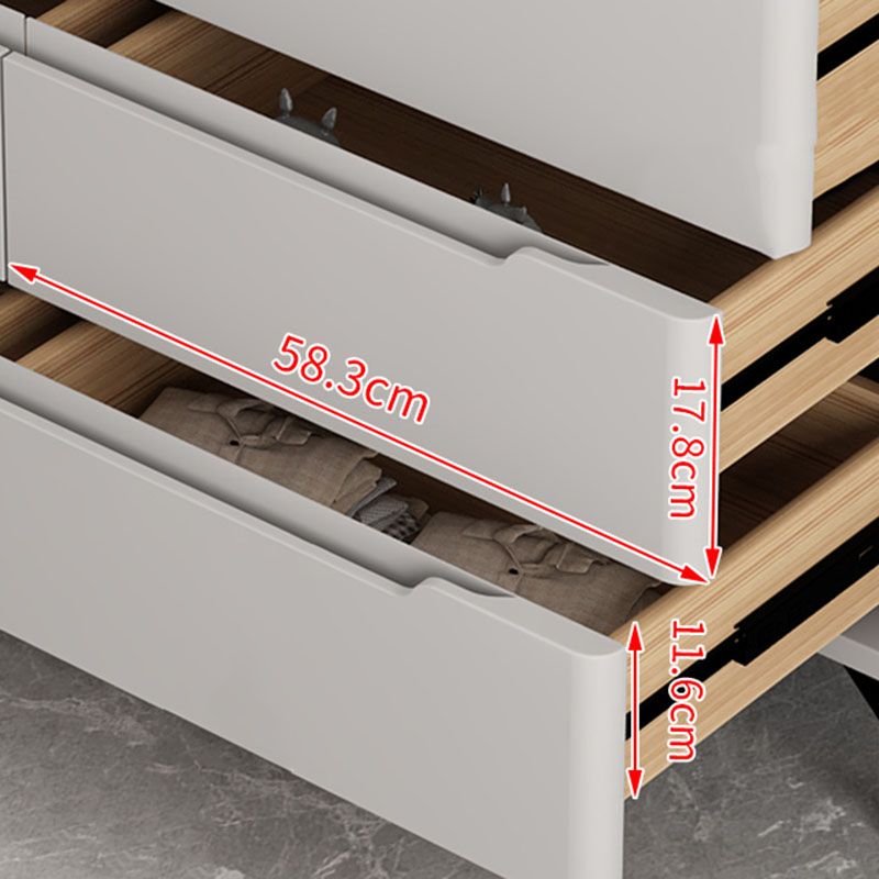 Contemporary Bedroom Chest Wooden Storage Chest in Gray with Drawers